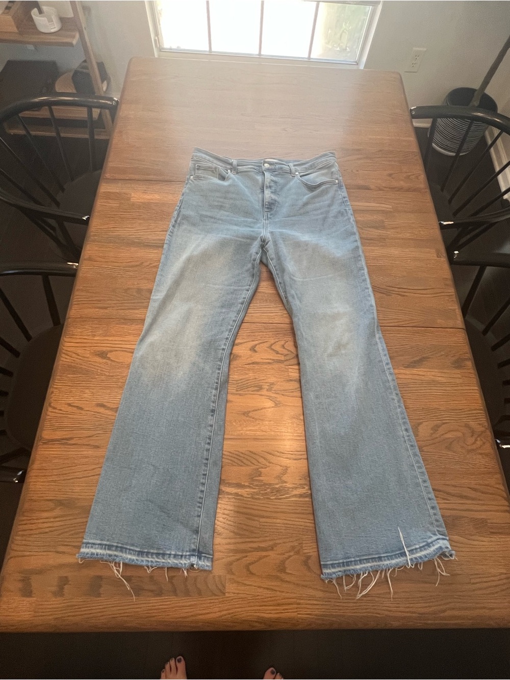 LOFT Light Blue High-Rise Wide-Leg Jeans